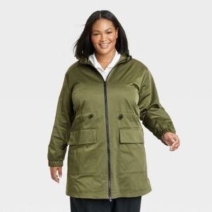 Women's Utility Rain Jacket - Ava & Viv Olive Green